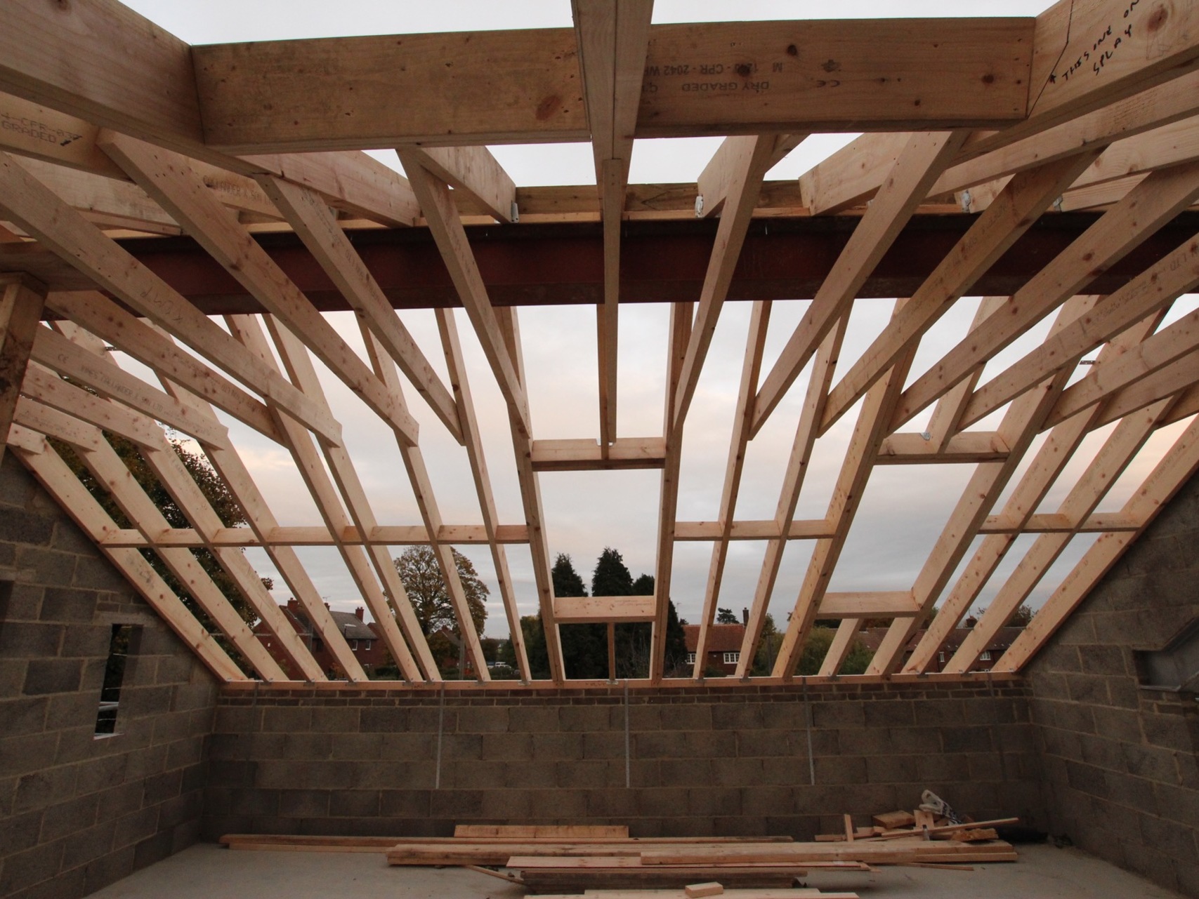 Home Office - Roof Trusses including Frames for Velux Windows
